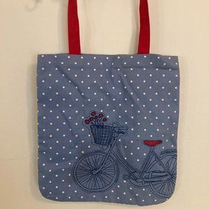 Polka dot bike tote